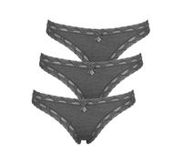 String LIKE IT "3er Pack Damen String Kim", Damen, Gr. M, grau (dunkelgrau), Stoff, Obermaterial: 95% Modal CMD. 5% Elasthan EL., Unterhosen String (50601569-M) dunkelgrau
