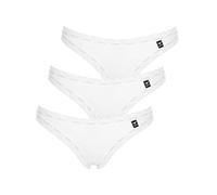 String LIKE IT "3er Pack Damen String Olivia", Damen, Gr. S, weiß, Stoff, Obermaterial: 92% Polyamid PA. 8% Elasthan EL., Unterhosen String (31850835-S) weiß