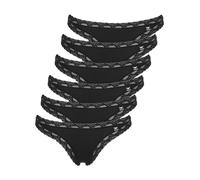 String LIKE IT "6er Pack Damen String Olivia", Damen, Gr. S, schwarz, Obermaterial: 92% Polyamid PA. 8% Elasthan EL., Unterhosen String (44543256-S) schwarz