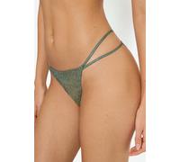 String LSCN BY LASCANA, Damen, Gr. 36/38, 1 Stk., grün (olive), Spitze, Obermaterial: 87% Nylon, 13% Elasthan, unifarben, figurbetont, Unterhosen String, aus blättriger Spitze (59456136-36) olive