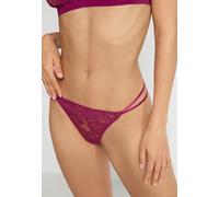 String LSCN BY LASCANA, Damen, Gr. 40/42, 1 Stk., lila (deep berry), Spitze, Obermaterial: 87% Nylon, 13% Elasthan, unifarben, figurbetont, Unterhosen String, aus blättriger Spitze (36508417-40) deep