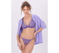 String LSCN BY LASCANA, Damen, Gr. 44/46, 1 Stk., lila (dunkel violett), Spitze, Obermaterial: 87% Nylon, 13% Elasthan, unifarben, figurbetont, Unterhosen String, aus blättriger Spitze (48427418-44) d
