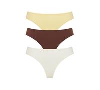 String LSCN BY LASCANA, Damen, Gr. 44/46, gelb, braun, creme, Microfaser, Obermaterial: 77% Polyamid, 23% Elasthan, unifarben, körpernah, Unterhosen String, aus weicher und hoch elastischer Microfaser
