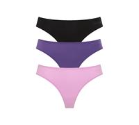 String LSCN BY LASCANA, Damen, Gr. 48/50, blau, violet, lila, Microfaser, Obermaterial: 77% Polyamid, 23% Elasthan, unifarben, körpernah, Unterhosen String, aus weicher und hoch elastischer Microfaser