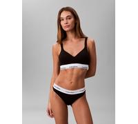 String "MODERN COTTON", Damen, Gr. L (40), schwarz, Obermaterial: 53% Baumwolle, 35% Modal, 12% Elasthan, CALVIN KLEIN UNDERWEAR, unifarben, Unterhosen String, mit breitem Bündchen (41729838-L) schwar