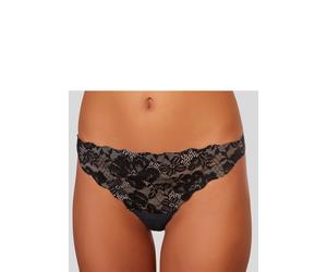 String NUANCE BY LASCANA, Damen, Gr. XL (44), schwarz (schwarz, caramel), Obermaterial: 66% Polyamid, 34% Elasthan, Unterhosen String, mit extra flachen Kanten aus feiner, seamless Spitze (92993419-XL