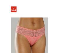 String NUANCE, Damen, Gr. 36/38, 2 Stk., rosa (2xpfirsich), Spitze, Obermaterial: 85% Polyamid, 15% Elasthan, körpernah, Unterhosen String, Dessous mit breitem Spitzenband (245464-36) 2xpfirsich