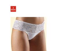 String NUANCE, Damen, Gr. 44/46, 2 Stk., beige (2xcreme), Spitze, Obermaterial: 85% Polyamid, 15% Elasthan, körpernah, Unterhosen String, Dessous mit breitem Spitzenband (860300-44) 2xcreme