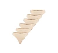 ONLY Damen Strings, 6er Pack - ONLVICKY RIB THONG, gerippt Beige M/L