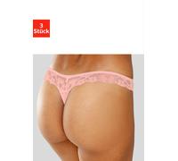 String PETITE FLEUR, Damen, Gr. 32/34, bunt (pfirsich, mint, creme), Spitze, Obermaterial: 86% Polyester, 14% Elasthan, Unterhosen String, hinten komplett aus zarter Jacquardspitze (54059626-32) pfirs
