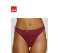 String PETITE FLEUR, Damen, Gr. 36/38, 3 Stk., rot (weiß, rosé, brombeer), Microfaser, Obermaterial: 86% Polyamid, 14% Elasthan, körpernah, Unterhosen String, mit Spitze hinten (518814-36) weiß, rosé,