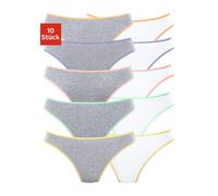 String PETITE FLEUR, Damen, Gr. 36/38, grau (grau, meliert, weiß), Single Jersey, Obermaterial: 95% Baumwolle, 5% Elasthan, meliert, unifarben, körpernah, Unterhosen String, aus elastischer Baumwolle 