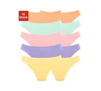 String PETITE FLEUR, Damen, Gr. 44/46, bunt (orange, grün, rosa, lila, gelb), Single Jersey, Obermaterial: 95% Baumwolle, 5% Elasthan, unifarben, körpernah, Unterhosen String, aus elastischer Baumwoll