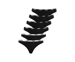 String PUMA, Damen, Gr. XS, schwarz, Obermaterial: 95% Baumwolle, 5% Elasthan, bedruckt, unifarben, eng, Unterhosen String, mit schmalem elastischem Logobündchen (74497737-XS) schwarz