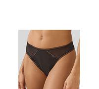 String S.OLIVER "Charlotte", Damen, Gr. 36/38, schwarz, Microfaser, Obermaterial: 88% Polyamid, 12% Elasthan, körpernah, Unterhosen String, in dezenter Pünktchen-Optik (28906536-36) schwarz