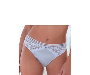 String S.OLIVER "Milene", Damen, Gr. 44/46, weiß (eisblau), Microtouch, Obermaterial: 88% Polyamid, 12% Elasthan, Unterhosen String, mit graphischen, dezent transparenten Spitzeneinsätzen (83067111-44