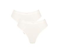 String SLOGGI "EVER Ease", Damen, Gr. L, weiß (silk weiß), Single Jersey, Obermaterial: 95% Polyamid, 5% Elasthan, unifarben, körpernah, Unterhosen String, temperaturausgleichend, atmungsaktiv, weich,