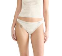 String SLOGGI "FREE Evolve", Damen, Gr. 2, weiß (silk weiß), Single Jersey, Spitze, Obermaterial: 65% Polyester, 35% Elasthan, unifarben, körpernah, Unterhosen, super weich, dehnfähig, Spitzendetails 