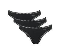 Sloggi String GO Crush Damen Single Jersey 95% Baumwolle 5% Elasthan mit Spitzendetails Schwarz L