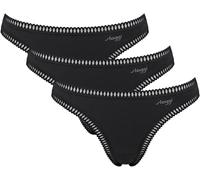 String SLOGGI "GO Crush String C3P", Damen, Gr. L, schwarz, Single Jersey, Obermaterial: 95% Baumwolle, 5% Elasthan, Unterhosen String, mit Spitzendetails (98931406-L) schwarz