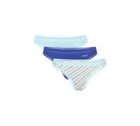 String SLOGGI "String GO Crush String C3P 3er Pack", Damen, Gr. M, bunt (blau, weiß), Obermaterial: 95% Baumwolle CO. 5% Elasthan EL., Unterhosen String (51493424-M) blau, weiß