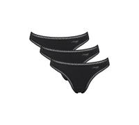 String SLOGGI "GO Crush", Damen, Gr. M, schwarz, Single Jersey, Obermaterial: 95% Baumwolle, 5% Elasthan, Unterhosen, mit Spitzendetails,, uni, gemustert (98931406-M) schwarz
