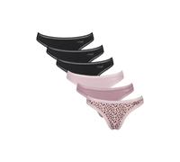 String SLOGGI "String GO Crush String C6P 6er Pack", Damen, Gr. XL, bunt (schwarz, rosa), Obermaterial: 95% Baumwolle CO. 5% Elasthan EL., Unterhosen String (45574768-XL) schwarz, rosa