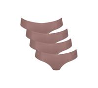 String SLOGGI "String Zero Microfiber Hipstring 2.0 4er Pack", Damen, Gr. S, braun (cacao), Obermaterial: 76% Polyamid PA. 24% Elasthan EL., Unterhosen String (95666069-S) cacao