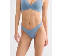 String SLOGGI "ZERO Feel Pure", Damen, Gr. L, blau (liberty blau), Single Jersey, Obermaterial: 54% Modal, 24% Polyamid, 22% Elasthan, körpernah, Unterhosen String, dezenter Streifeneffekt, nahtlos, S