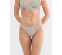 String SLOGGI "ZERO Feel Pure", Damen, Gr. M, beige (creamy dream), Single Jersey, Obermaterial: 54% Modal, 24% Polyamid, 22% Elasthan, körpernah, Unterhosen String, dezenter Streifeneffekt, nahtlos,