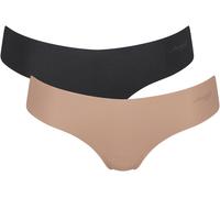 Sloggi Damen String, 2er Pack - Zero Microfibre 2.0 Hipstring, Mikrofaser, einfarbig, mehrfarbig, M Schwarz/ Nude