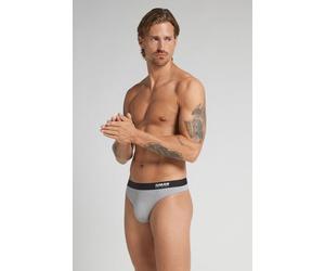 String-tanga Aus Mikrofaser Mit Logo Hellgrau 3