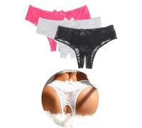 String Tanga Spitze Damen Sexy 3er Pack Thong Curvy Unterwäsche Große Größen Slips Panty Unterhose Übergröße Höschen Hipster Atmungsaktiv Reizwäsche Panties Mehrpack Mollige Frauen Mehrfarbig,3XL