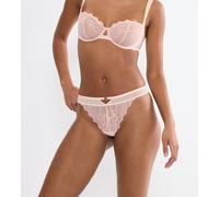 String TRIUMPH "Palina Waves of Glow", Damen, Gr. 38, rosa (porcelain), Spitze, Obermaterial: 77% Polyamid, 23% Elasthan, körpernah, Unterhosen String, Triumph x Palina Rojinski, leicht, zarte Spitze,