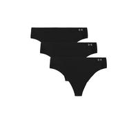 String UNDER ARMOUR "String UA PURE STRETCH NO SHOW THONG -SOLID 3PK 3er Pack", Damen, Gr. XL, schwarz, Obermaterial: 76% Polyamid PA. 24% Elasthan EL., Unterhosen String (20324513-XL) schwarz
