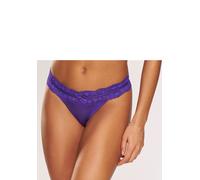 String VIVANCE "Anisa", Damen, Gr. 32/34, lila, Spitze, Obermaterial: 86% Polyamid, 14% Elasthan, Unterhosen String, mit blumiger Spitze rundherum am Bund (25871620-32) lila