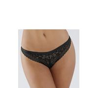 String VIVANCE BY LASCANA "Viola", Damen, Gr. 32/34, schwarz, Microtouch, Obermaterial: 86% Polyamid, 14% Elasthan, figurbetont, Unterhosen String, aus Spitze, mit anteilig recyceltem Polyamid (728913