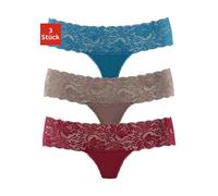 vivance active String (3 Stück) mit breitem Spitzenbündchen, petrol | taupe | bordeaux