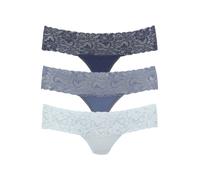 String VIVANCE, Damen, Gr. 44/46, blau (eisblau, rauchblau, navy), Single Jersey, Obermaterial: 95% Baumwolle, 5% Elasthan. Spitze: 93% Polyamid, 7% Elasthan (LYCRA), unifarben, bequem, Unterhosen Str