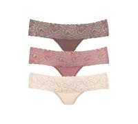 String VIVANCE, Damen, Gr. 44/46, bunt (rose, beere, mahagoni), Single Jersey, Obermaterial: 95% Baumwolle, 5% Elasthan. Spitze: 93% Polyamid, 7% Elasthan (LYCRA), unifarben, bequem, Unterhosen String
