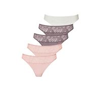 String VIVANCE, Damen, Gr. 48/50, rosa (rosé, taupe, creme), Jersey, Obermaterial: 95% Baumwolle, 5% Elasthan. Spitze: 90% Polyamid, 10% Elasthan, unifarben, körpernah, Unterhosen String, aus elastisc
