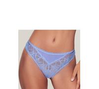 Stringpanty LASCANA "Alicia", Damen, Gr. 44/46, Microtouch, blau (kornblumenblau), Microtouch, Obermaterial: 90% Polyamid, 10% Elasthan, figurbetont, Unterhosen, aus dezent transparenter Spitze (56409