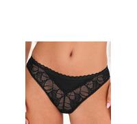 Stringpanty LASCANA "Alicia", Damen, Gr. 44/46, Microtouch, schwarz, Microtouch, Obermaterial: 90% Polyamid, 10% Elasthan, figurbetont, Unterhosen, aus dezent transparenter Spitze (79923736-44) schwar
