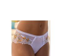 Stringpanty LASCANA, Damen, Gr. 40/42, orange (weiß, orange), Spitze, Obermaterial: 70% Polyamid, 20% Polyester, 10% Elasthan, Unterhosen, aus zarter, floraler Stickereispitze und weichem Soft-Mesh (7