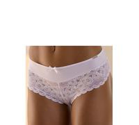 Stringpanty LASCANA, Damen, Gr. 40/42, weiß, Microtouch, Obermaterial: 89% Polyamid, 11% Elasthan, Unterhosen, mit extravaganter Spitze und Zierschleife (32509150-40) weiß