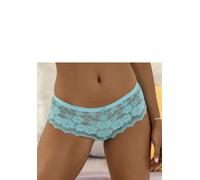 Stringpanty LASCANA, Damen, Gr. 48/50, blau (türkis), Spitze, Obermaterial: 85% Polyamid, 10% Elasthan, 5% Polyester, Unterhosen, aus zarter, elastischer Jacquardspitze (42147950-48) türkis