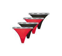 Stringtanga HUGO UNDERWEAR, Damen, Gr. M, 3 Stk., open miscellaneous 963, Jersey, Obermaterial: 95% Baumwolle, 5% Elasthan, körpernah, Unterhosen, elastischer Bund mit Logo (70475669-M) open miscellan