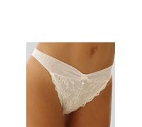 Stringtanga LASCANA "Nina", Damen, Gr. 40/42, beige (creme), Obermaterial: 80% Polyamid, 20% Elasthan, Unterhosen, in raffinierter Schnittform (627701-40) creme
