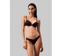 Stringtanga "THONG", Damen, Gr. XL (42/44), schwarz, Spitze, Obermaterial: 80% Polyamid, 20% Elasthan, CALVIN KLEIN UNDERWEAR, unifarben, körpernah, Unterhosen, mit Spitze am Bund (90638051-XL) schwar