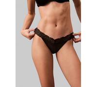 Stringtanga "THONG", Damen, Gr. XS (34), schwarz, Spitze, Obermaterial: 80% Polyamid, 20% Elasthan, CALVIN KLEIN UNDERWEAR, unifarben, körpernah, Unterhosen, mit Spitze am Bund (90638051-XS) schwarz